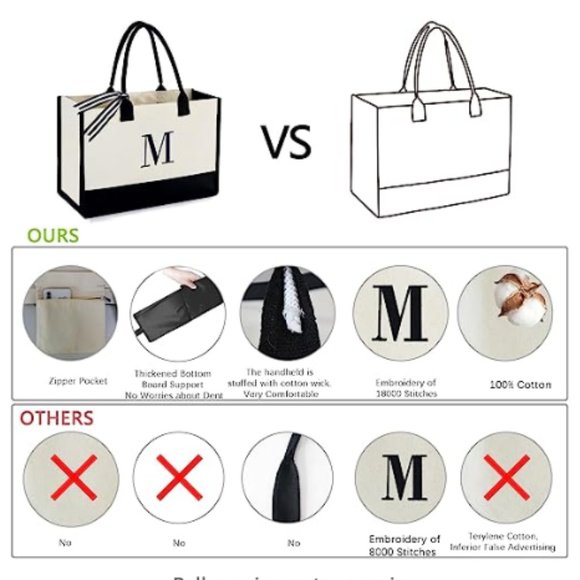 Canvas Tote Bag Embroidered M - Picture 4 of 4